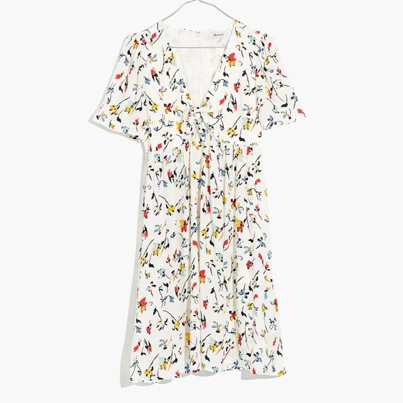 Madewell Tie-Front Mini Dress in Drifting Flowers - Picture 4 of 8